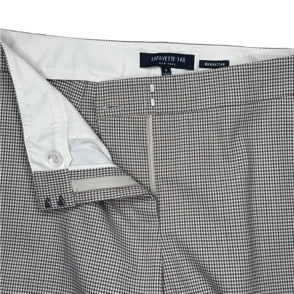 LAFAYETTE 148 New York Brown Houndstooth MANHATTAN Pants - Picture 10 of 10